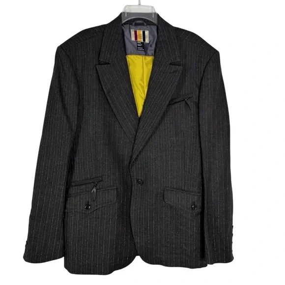 Vintage Diesel Truckistan Blazer Metallic Pinstripe Gorpcore Y2K Brown XXL - Picture 3 of 15